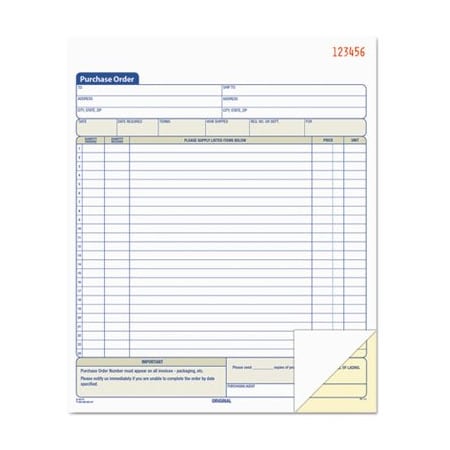 Tops Business Forms TOPS, Purchase Order Book, 8 3/8 X 10 3/16, Two-Part Carbonless, 50PK 46146